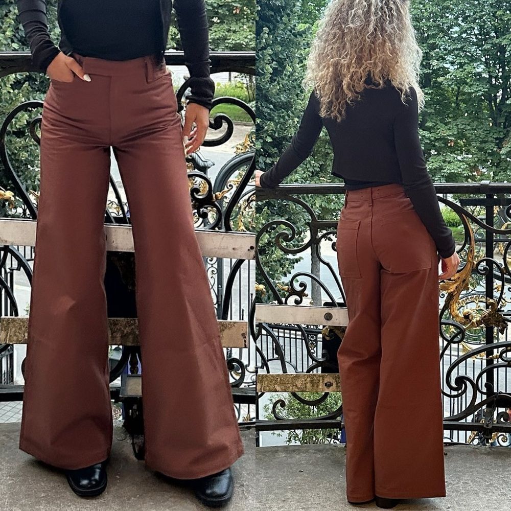 Nwt Amiri Brown Baggy Trousers Pants Size 2